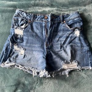 Sincerely Jules distressed blue Jean cut off shorts